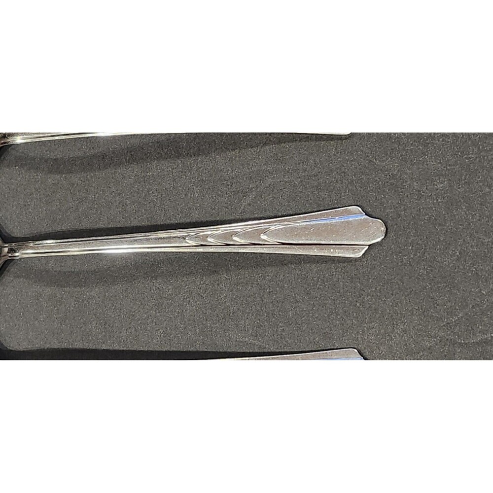 EKCO Stainless Chevron Iced Tea Spoons Made USA Set of 7 - Picture 5 of 8